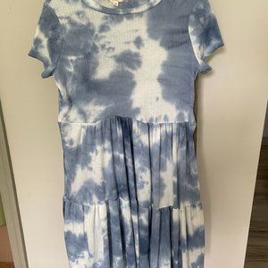 Blue Tie Die Baby Doll Dress